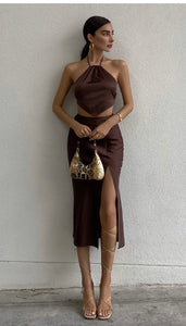 Chocolate Slip Skirt